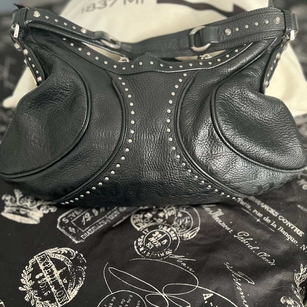 Versace Leather shoulder bag and wallet.